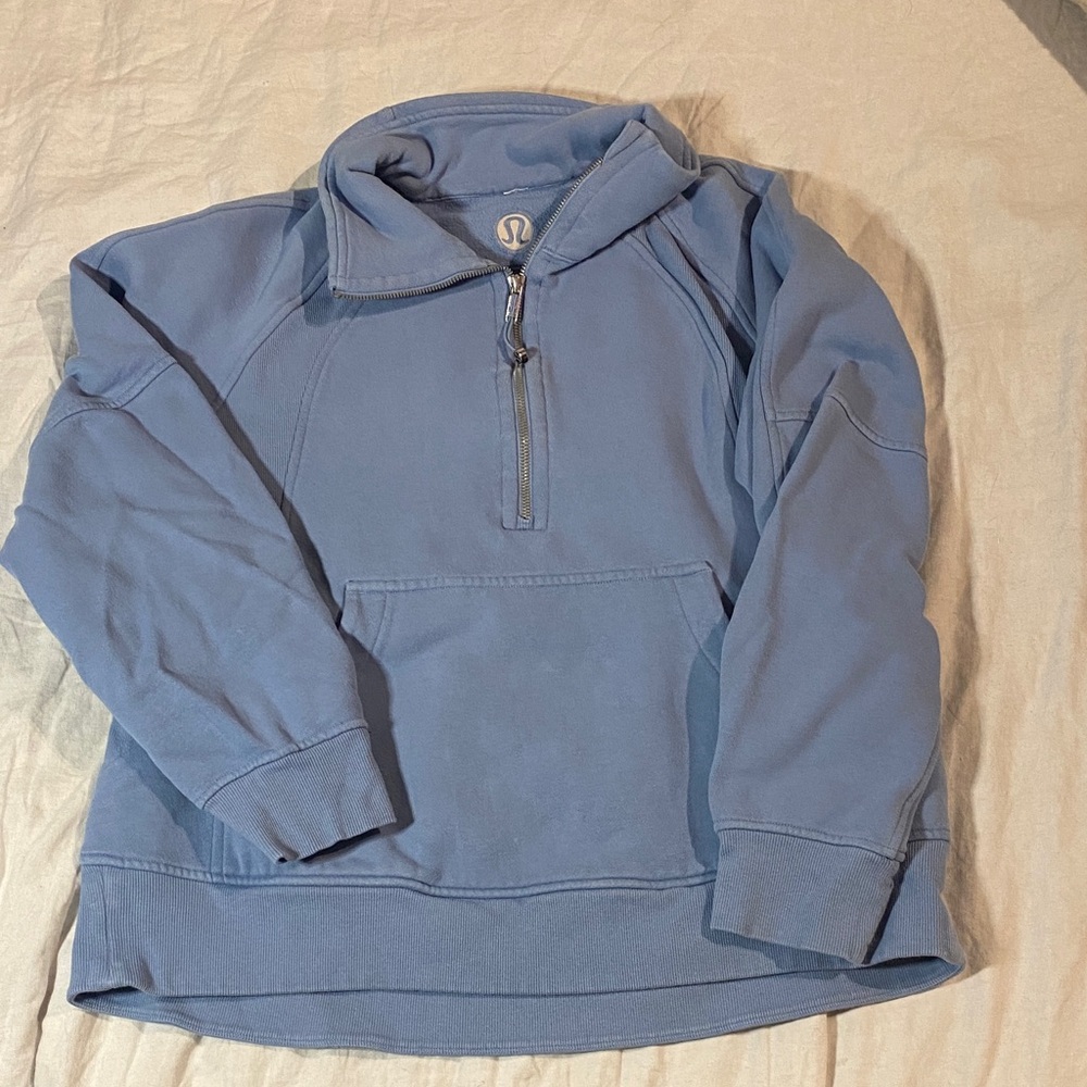 lululemon athletica Blue oversized scuba 1/2 Zip with collar.